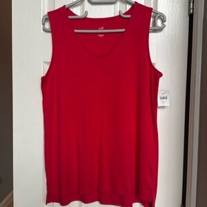 J Jill women’s v neck sleeveless Tshirt. Size S. Color: red, NWT